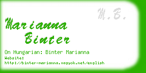marianna binter business card